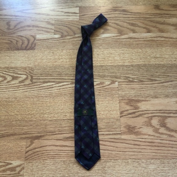 Club Room Silk Plaid with Mallard Drake Ducks Tie - Picture 5 of 7
